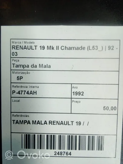 Renault 19 Takaluukun/tavaratilan kansi 