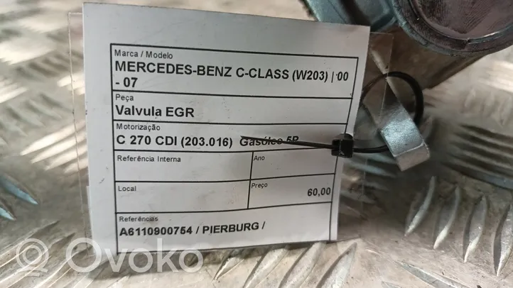 Mercedes-Benz C W203 Soupape vanne EGR 