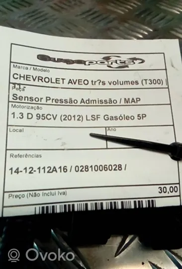 Chevrolet Aveo Przepływomierz masowy powietrza MAF 