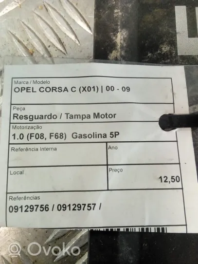 Opel Corsa C Couvercle cache moteur 
