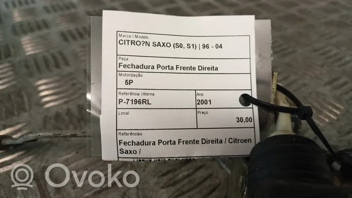 Citroen Saxo Wkładka do zamka drzwi 