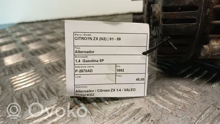 Citroen ZX Generatore/alternatore 