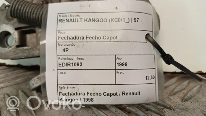 Renault Kangoo I Système poignée, câble ouverture de capot 