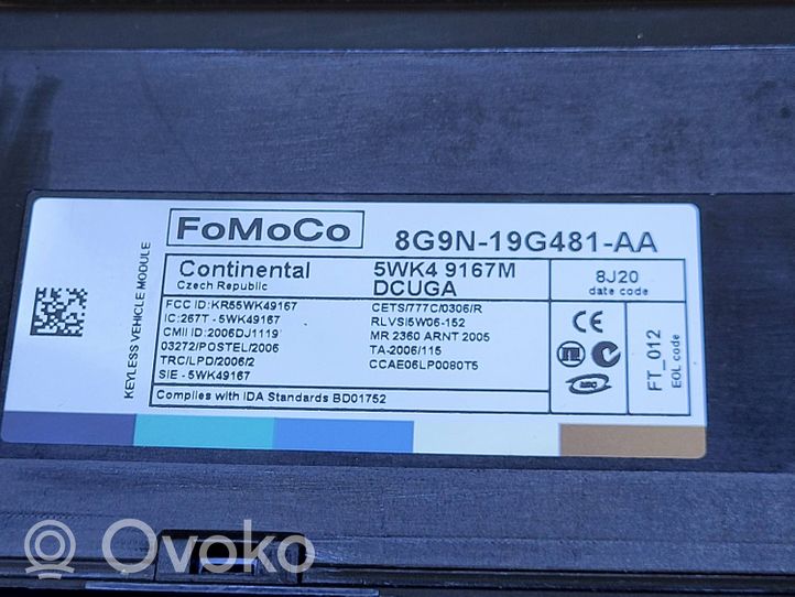 Volvo XC60 Module de contrôle sans clé Go 8G9N19G481AA