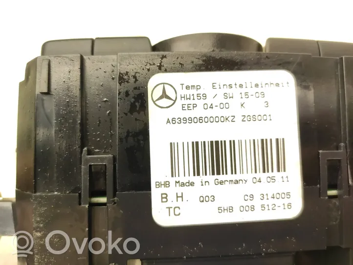 Mercedes-Benz Vito Viano W639 Oro kondicionieriaus/ klimato/ pečiuko valdymo blokas (salone) A6399060000