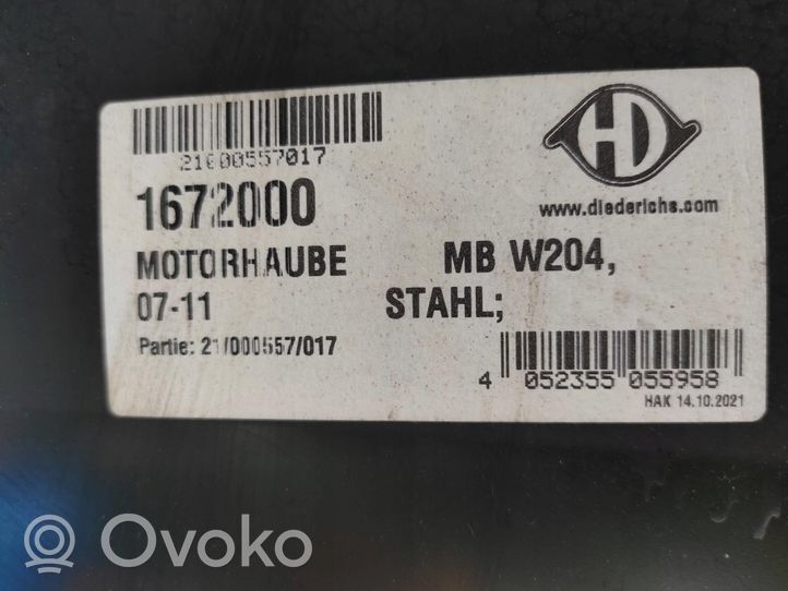 Mercedes-Benz C AMG W204 Dangtis variklio (kapotas) 1672000