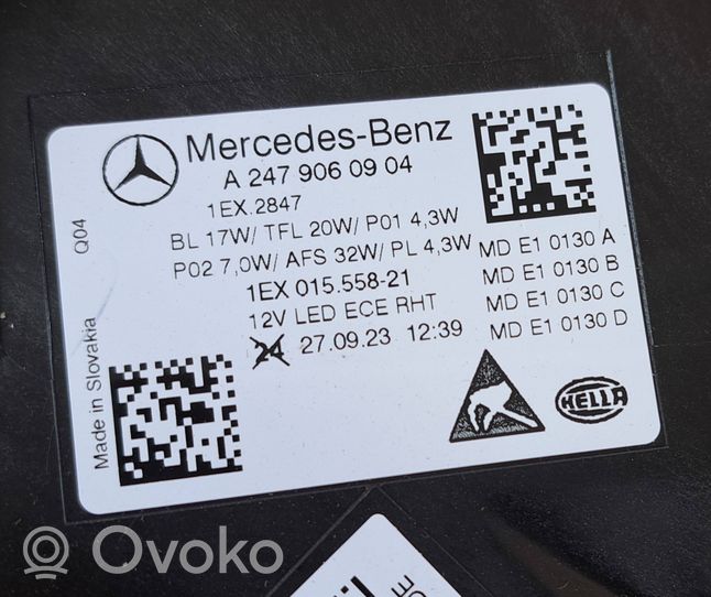 Mercedes-Benz B W247 Faro/fanale A2479060904