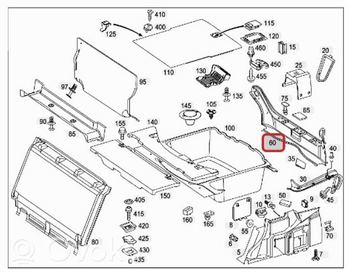 Mercedes-Benz E W211 Rivestimento di protezione sottoporta del bagagliaio/baule 