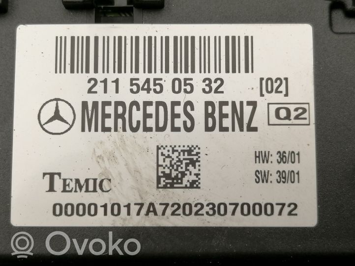 Mercedes-Benz E W211 Moduł / Sterownik komfortu A2115450532