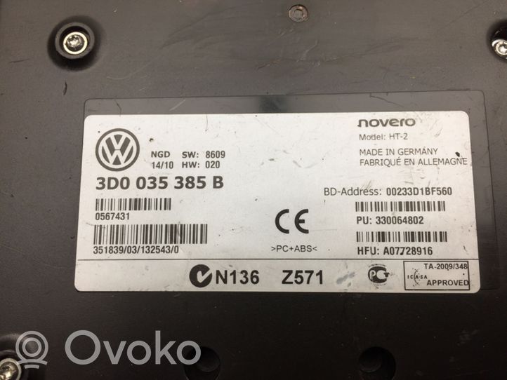 Volkswagen Phaeton Bluetoothin ohjainlaite/moduuli 3D0035385B