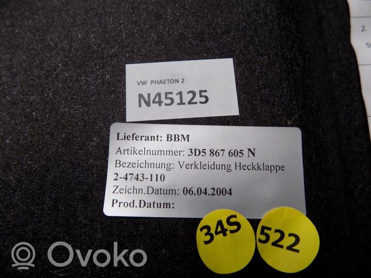 Volkswagen Phaeton Poszycie klapy tylnej bagażnika i inne elementy 3D5867605N