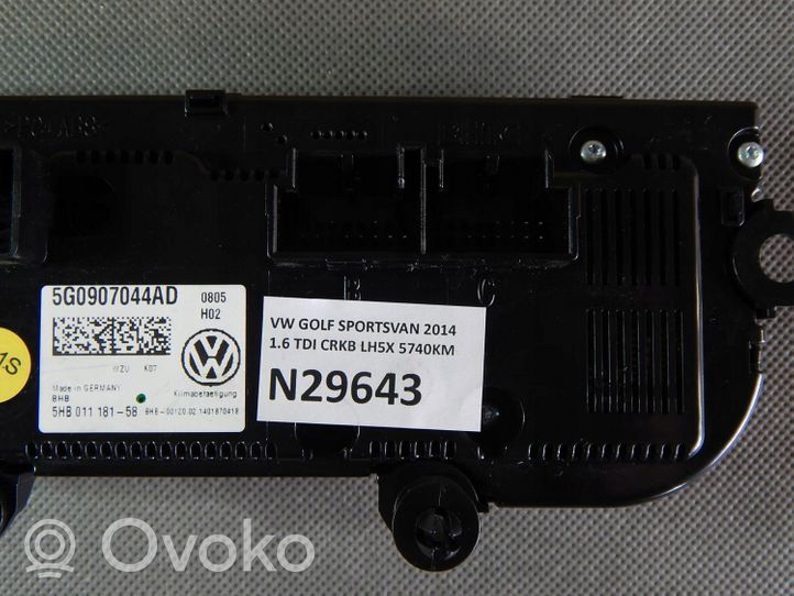 Volkswagen Golf Sportsvan Oro kondicionieriaus/ klimato/ pečiuko valdymo blokas (salone) 5G0907044AD