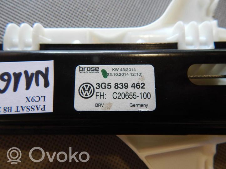 Volkswagen PASSAT B8 Mechanizm podnoszenia szyby tylnej bez silnika 3G5839462