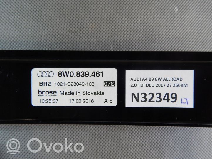 Audi A4 Allroad Takaoven ikkunan nostin moottorilla 8W0839461