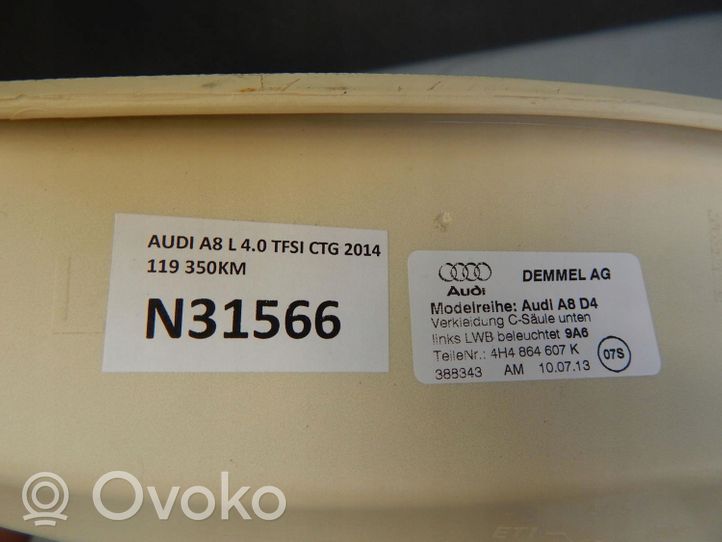 Audi A8 S8 D4 4H Takaoven kynnyksen suojalista 4H4864607K