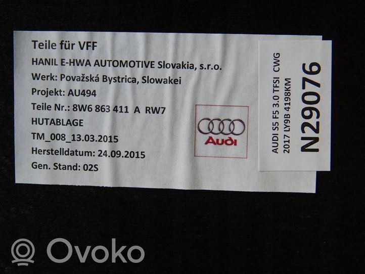 Audi S5 Facelift Półka tylna bagażnika 8W6863411A