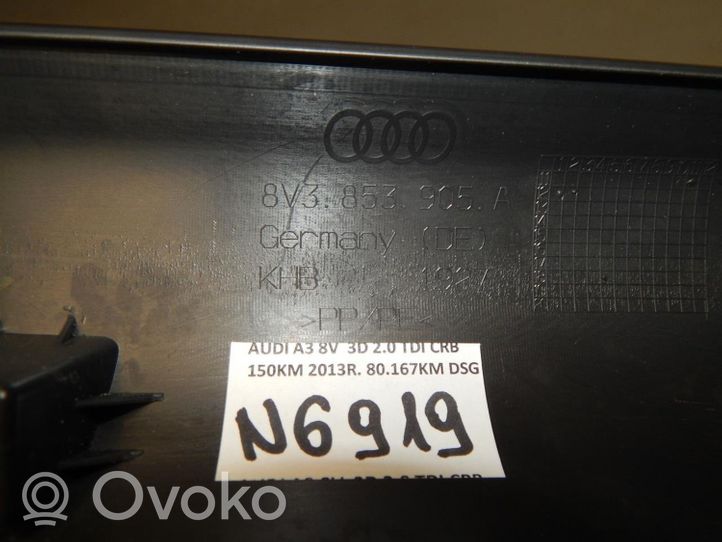 Audi A3 S3 8V Copertura del rivestimento del sottoporta anteriore 8V3853905A