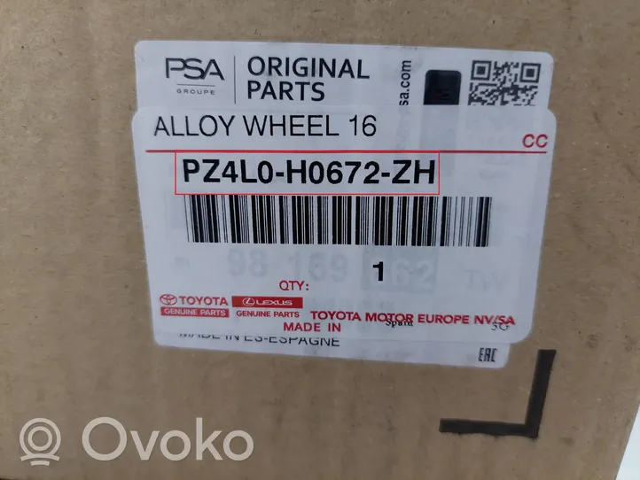 Toyota ProAce City Cerchione in lega R16 PZ4L0H0672ZH