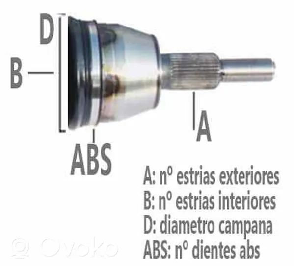 Audi A3 S3 8L Išorinis pusašio šarnyras (granata) 1J0498099E