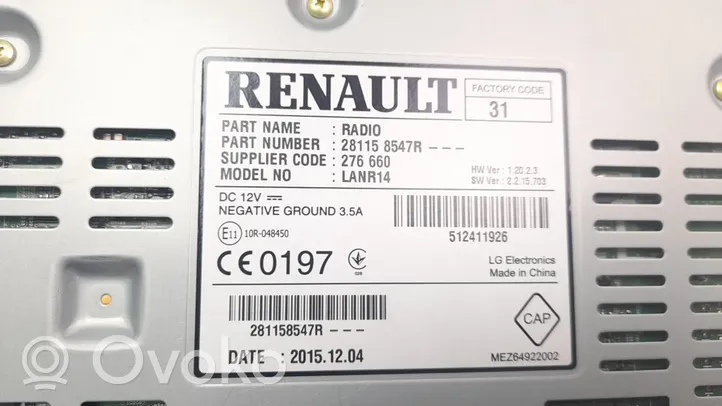 Renault Kadjar Radija/ CD/DVD grotuvas/ navigacija 280342118R