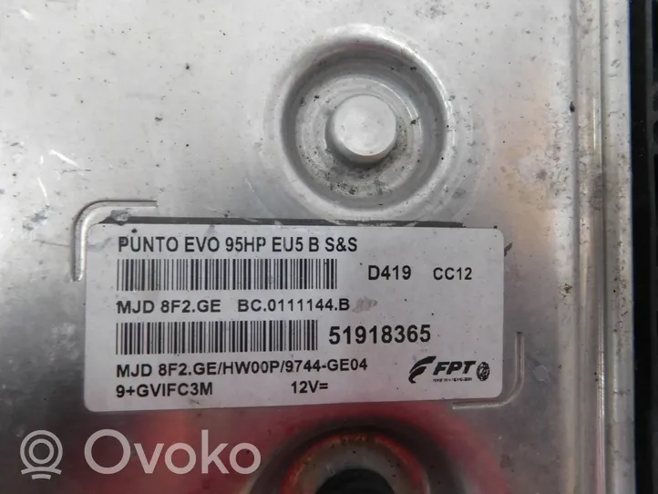 Fiat Punto Evo Moottorin ohjainlaite/moduuli 51918365