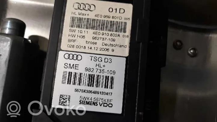 Audi A8 S8 D5 Takaoven ikkunan nostin moottorilla 4E0839461C