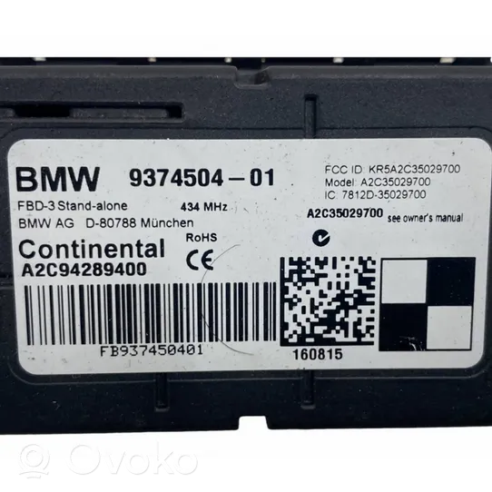 BMW M4 F82 F83 Antenne intérieure accès confort 9374504