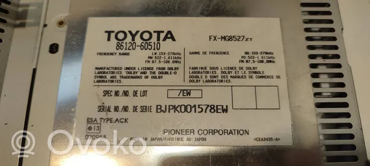 Toyota Land Cruiser (J120) Panel / Radioodtwarzacz CD/DVD/GPS 8612060510