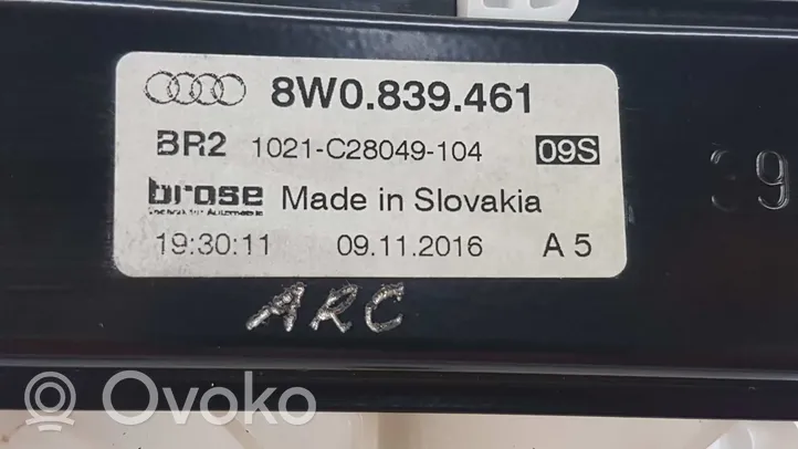 Audi A4 S4 B9 Elektryczny podnośnik szyby drzwi tylnych 