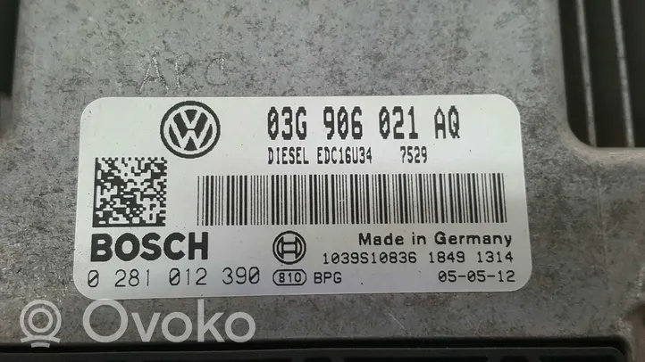 Volkswagen Caddy Unité de commande, module ECU de moteur 0281012390