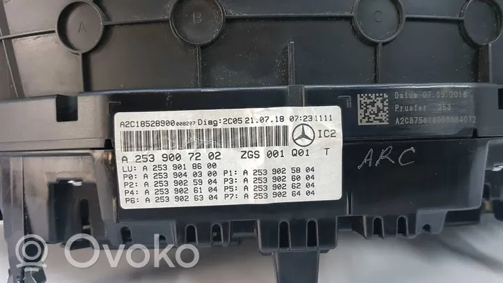 Mercedes-Benz GLC C253 Tachimetro (quadro strumenti) A2539005204