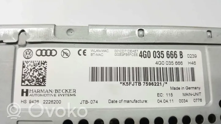 Audi A6 S6 C7 4G Navigācijas (GPS) vadības bloks 4G0035666BX