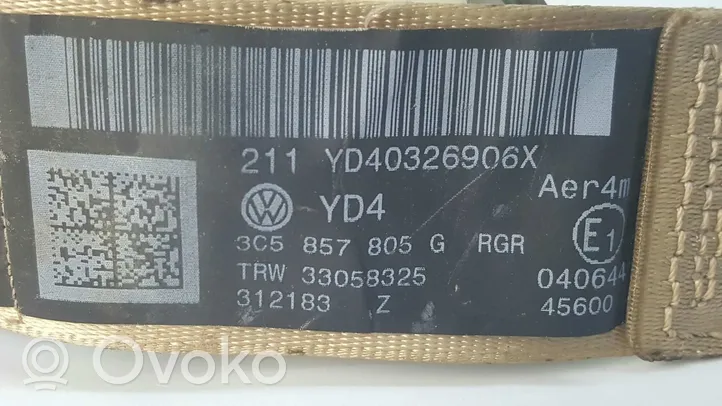 Volkswagen PASSAT B6 Cintura di sicurezza posteriore 3C5857805GRGR