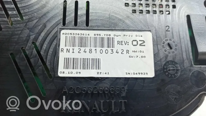 Renault Megane III Compteur de vitesse tableau de bord A2C53363614