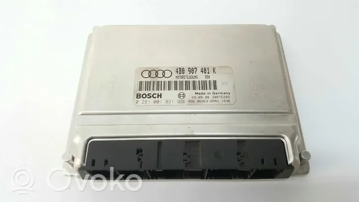 Audi A6 S6 C5 4B Unité de commande, module ECU de moteur 0281001931