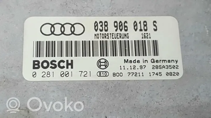 Audi A4 S4 B5 8D Moottorin ohjainlaite/moduuli (käytetyt) 0281001721