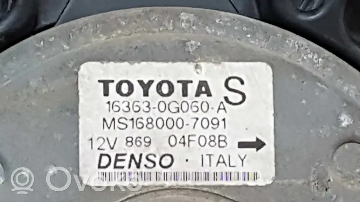 Toyota Corolla E120 E130 Jäähdyttimen jäähdytinpuhallin 163630G060A