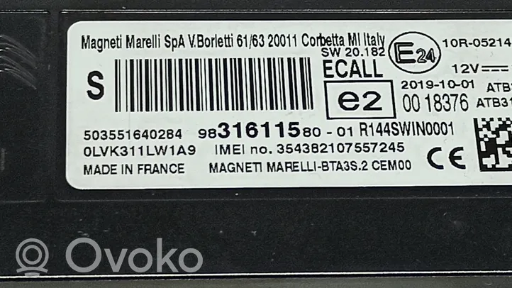 Peugeot 208 Sterownik / Moduł sterujący telefonem 503551640284