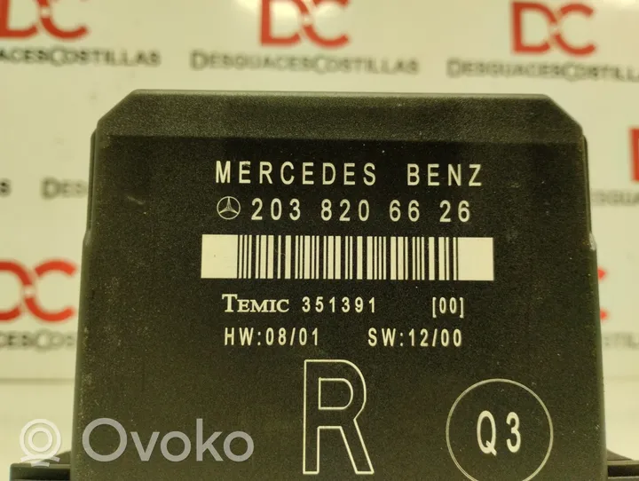 Mercedes-Benz C W203 Unité de commande / module de verrouillage centralisé porte 2038206626