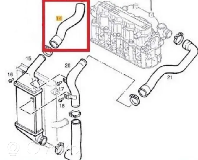 Opel Astra G Tubo flessibile mandata olio del turbocompressore turbo 90570683