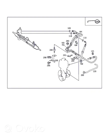 Mercedes-Benz ML W163 Tuyau de direction assistée A1634605024