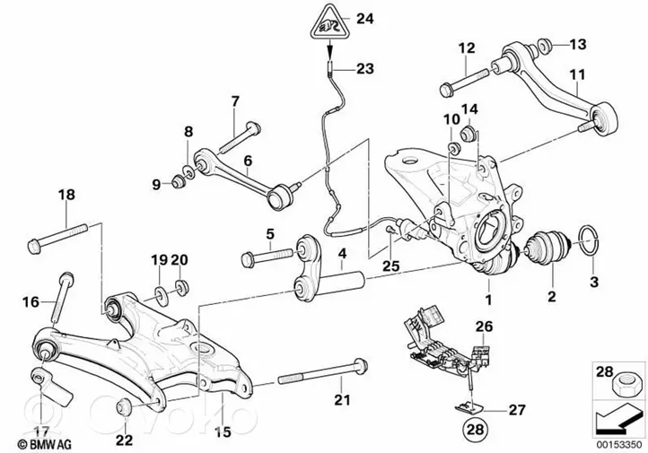 BMW X5 E53 Bras de contrôle arrière - meta kaip - bras de suspension arrière 33326774796