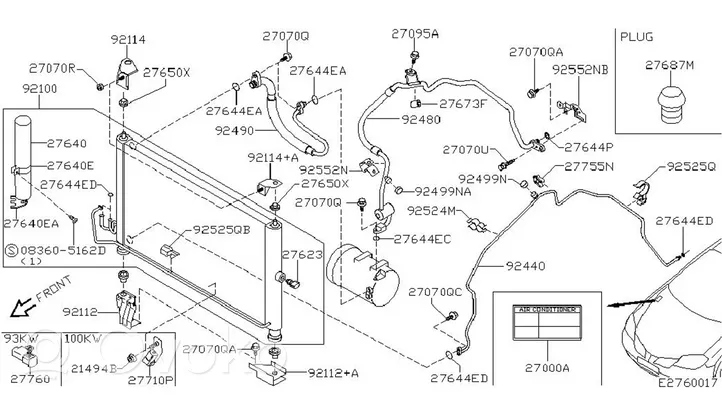 Nissan Primera Other air conditioning (A/C) parts 92440AU801
