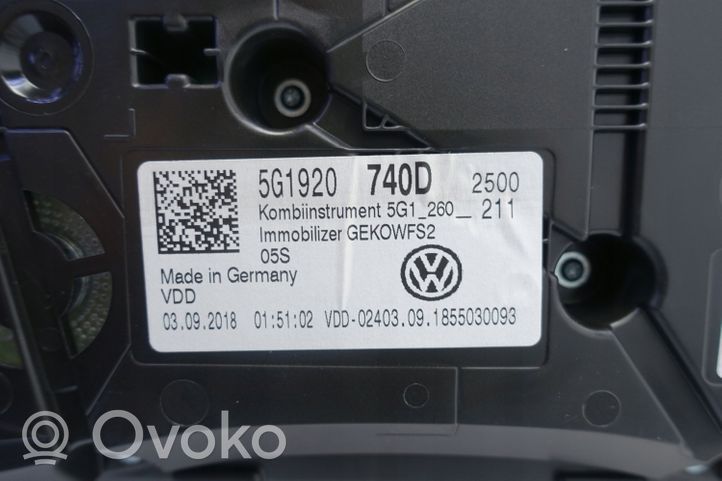 Volkswagen Golf VII Nopeusmittari (mittaristo) 5G1920740D