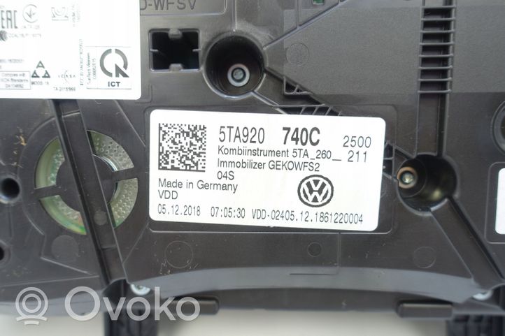 Volkswagen Touran III Tachimetro (quadro strumenti) 5TA920740C