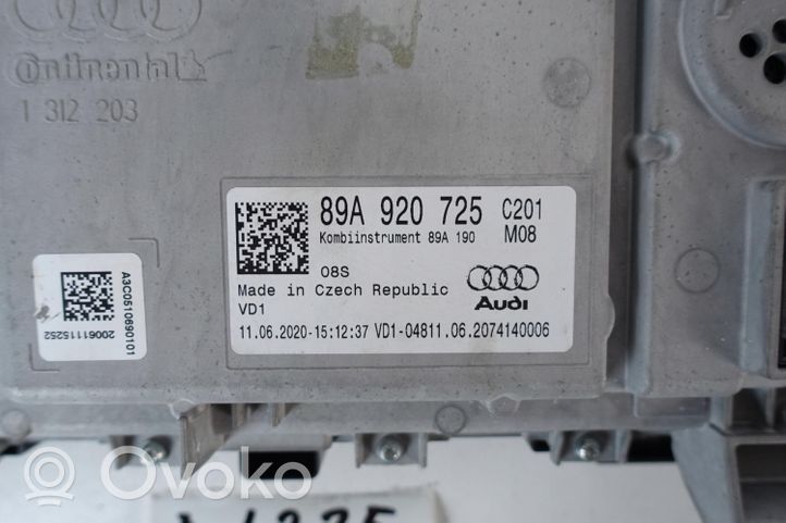 Audi Q4 Sportback e-tron Spidometrs (instrumentu panelī) 89A920725 LICZNIK VIRTUAL