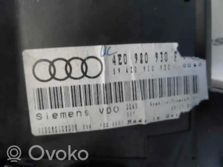 Audi A8 S8 D5 Tachimetro (quadro strumenti) 4E0920901AV