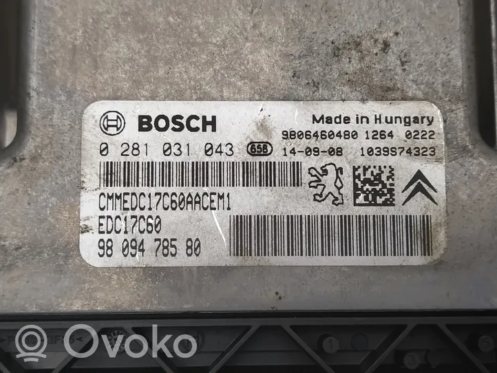 Peugeot 5008 II Sterownik / Moduł ECU 0281031043