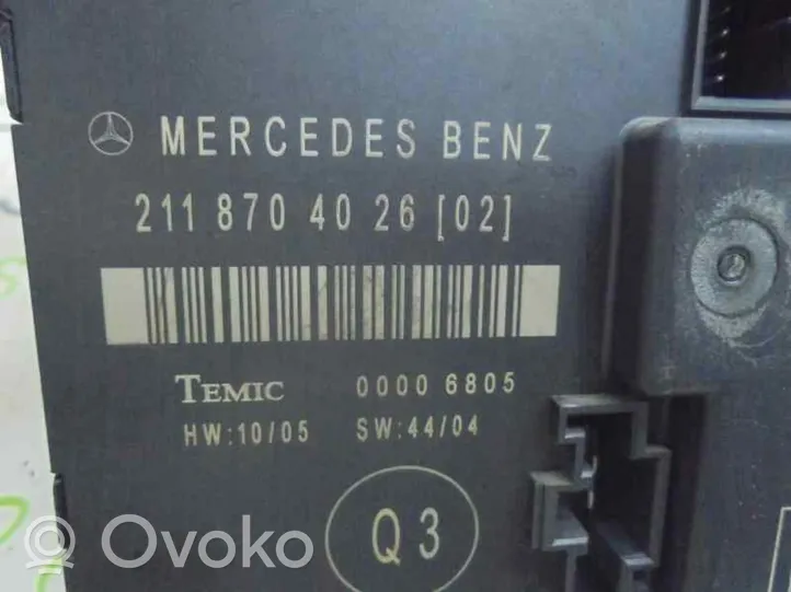Mercedes-Benz E W211 Centrinio užrakto valdymo blokas A2118704026