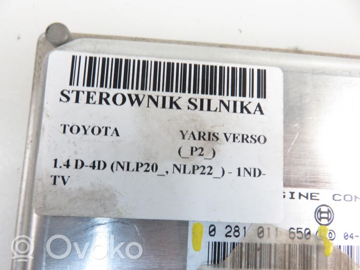 Toyota Yaris Verso Sterownik / Moduł ECU 8966652211